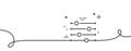 Filter line icon. Control bar sign. Continuous line with curl. Vector Royalty Free Stock Photo