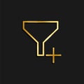 filter, new gold icon. Vector illustration of golden