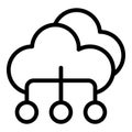 Filter search data cloud server icon, outline style