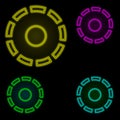 Filter sign neon color set icon. Simple thin line, outline vector of image icons for ui and ux, website or mobile application Royalty Free Stock Photo