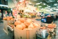 Filtered image blurry background festive Halloween decoration at supermarket in Houston Royalty Free Stock Photo