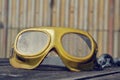 Filtered picture of a vintage safety glasses