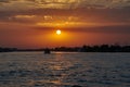 Summer sunset in the Danube Delta, Romania Royalty Free Stock Photo