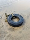 Pollution on Mumbai Versova beach endangering marine life Royalty Free Stock Photo