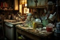 Filthy Kitchen dirty chaos. Generate Ai Royalty Free Stock Photo