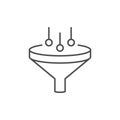 Filtration or funnel line outline icon