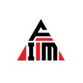 FIM triangle letter logo design with triangle shape. FIM triangle logo design monogram. FIM triangle vector logo template with red Royalty Free Stock Photo