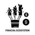 finacial ecosystem icon, black vector sign with editable strokes, concept illustration Royalty Free Stock Photo