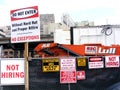 Finacial-Jobs-Not Hiring Signs at Construction Site