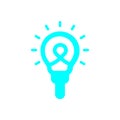 Bulb, light , business light, idea, Creative business idea cyan olor icon