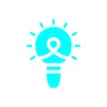 Bulb, light , business light, idea, Creative business idea cyan olor icon