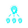 Bulb, light , business light, idea, Creative business idea team cyan olor icon