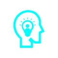 Bulb, light , business light, idea, Creative business idea cyan olor icon