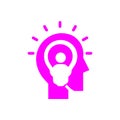 Bulb, light , business light, idea, team, Creative business idea magenta color icon Royalty Free Stock Photo