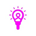 Bulb, light , business light, idea, team, Creative business idea magenta color icon Royalty Free Stock Photo