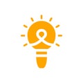 Bulb, light , business light, idea, team, Creative business idea orange color icon Royalty Free Stock Photo