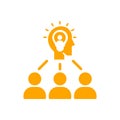 Bulb, light , business light, idea, team, Creative business idea orange color icon Royalty Free Stock Photo