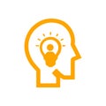 Bulb, light , business light, idea, team, Creative business idea orange color icon Royalty Free Stock Photo