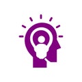 Bulb, light , business light, idea, team, Creative business idea purple color icon