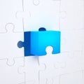 The Final Blue Piece Completing the Puzzle Royalty Free Stock Photo