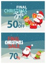 Final Christmas Sale Advertising, Santa Claus, Elf Royalty Free Stock Photo