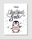 Final Christmas Sale Promo Poster with Penguin