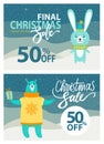 Final Christmas Sale Set on Vector Illustration Royalty Free Stock Photo