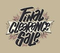 Final clearance sale web banner template with hand drawn lettering