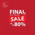 Final cut prices heading design for banner or poster. Sale and d Royalty Free Stock Photo