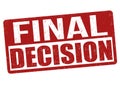 Final decision sign or stamp