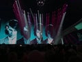 Final of Eurovision 2017 on the stage of the International Exhibition Center in the Kyiv, Ukraine. Isaiah from