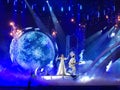 Final of Eurovision 2017 on the stage of the International Exhibition Center in the Kyiv, Ukraine. Naviband from Belarus.