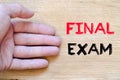 Final exam text concept Royalty Free Stock Photo