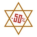 Final hanukkah sale icon, cartoon style