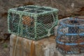 Lobster pots at Polpeor Cove, Lizard, Cornwall UK Royalty Free Stock Photo