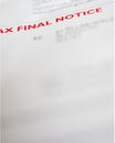 Final Notice financial problems