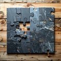 Final Piece of a Solid Stone Jigsaw Puzzle Royalty Free Stock Photo
