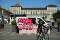 Final preparations for the start of 104th edition of the Giro d`Italia, a three-week Grand Tour cycling stage race