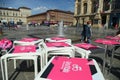 Final preparations for the start of 104th edition of the Giro d`Italia, a three-week Grand Tour cycling stage race