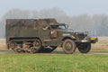 M3 halftrack advancing to Groningen, the Netherlands Royalty Free Stock Photo