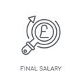 Final salary pension scheme linear icon. Modern outline Final sa