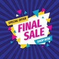 Final sale concept banner template design. Discount abstract promotion layout poster. Vector illustration. Royalty Free Stock Photo