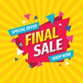 Final sale concept banner template design. Discount abstract promotion layout poster. Vector illustration Royalty Free Stock Photo