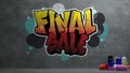 Final sale Graffiti on concrete wall texture Stone wall background. 3d rendering