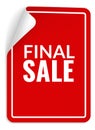 Final sale red label. Curled corner sticker