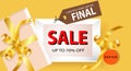 final sale yellow banner with offer details