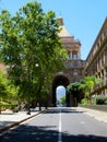 The final section of the Cassaro street and the Porta Nuova city gate in Palermo, Italy Royalty Free Stock Photo