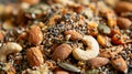 A final sprinkle of toasted nuts and seeds adds a satisfying crunch to the dish creating a wellbalanced and nutrientrich Royalty Free Stock Photo