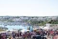 Final stage of the tricolor relay at Santa Maria di Leuca 28 June 2020. Royalty Free Stock Photo