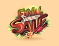 Final summer sale banner mockup with glossy 3D lettering